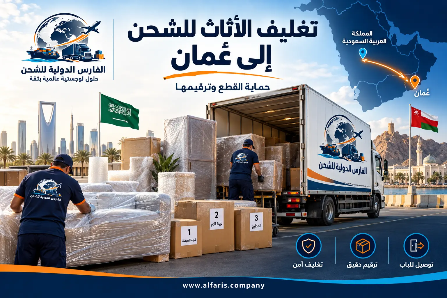 تغليف الأثاث للشحن إلى عُمان