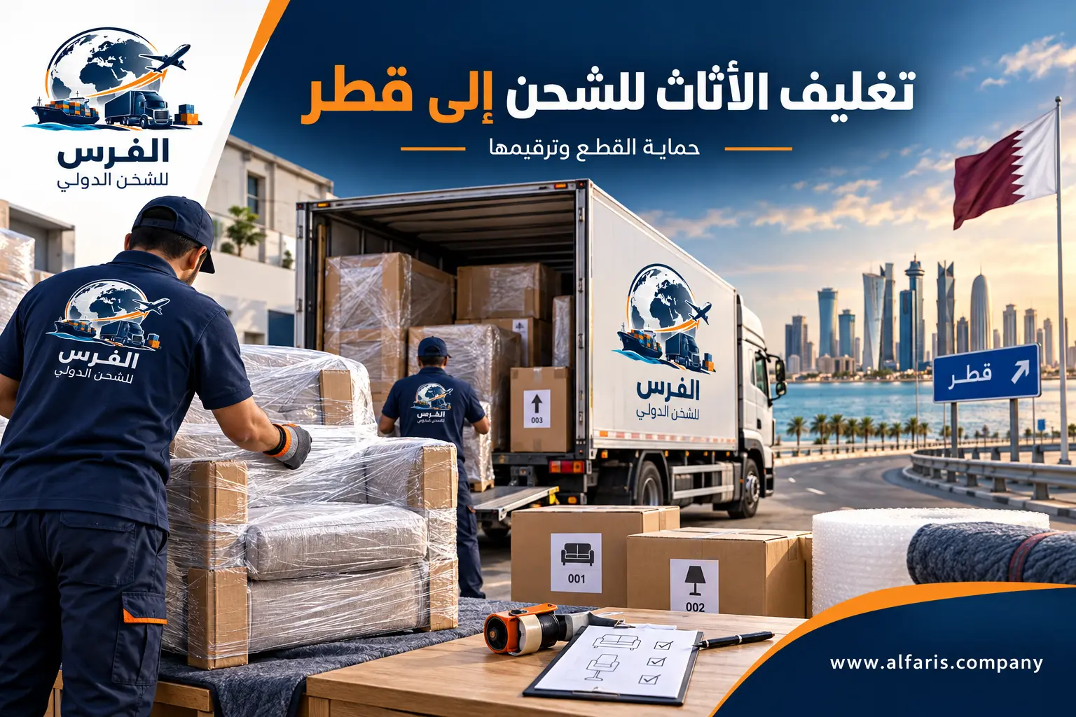تغليف الأثاث للشحن إلى قطر