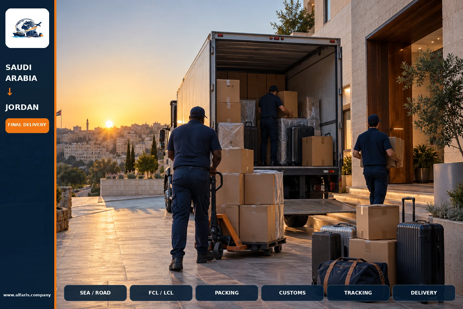 Delivery of shipments in Jordan