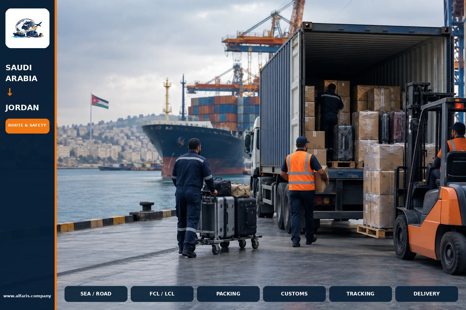 Furniture packaging for shipping to Jordan