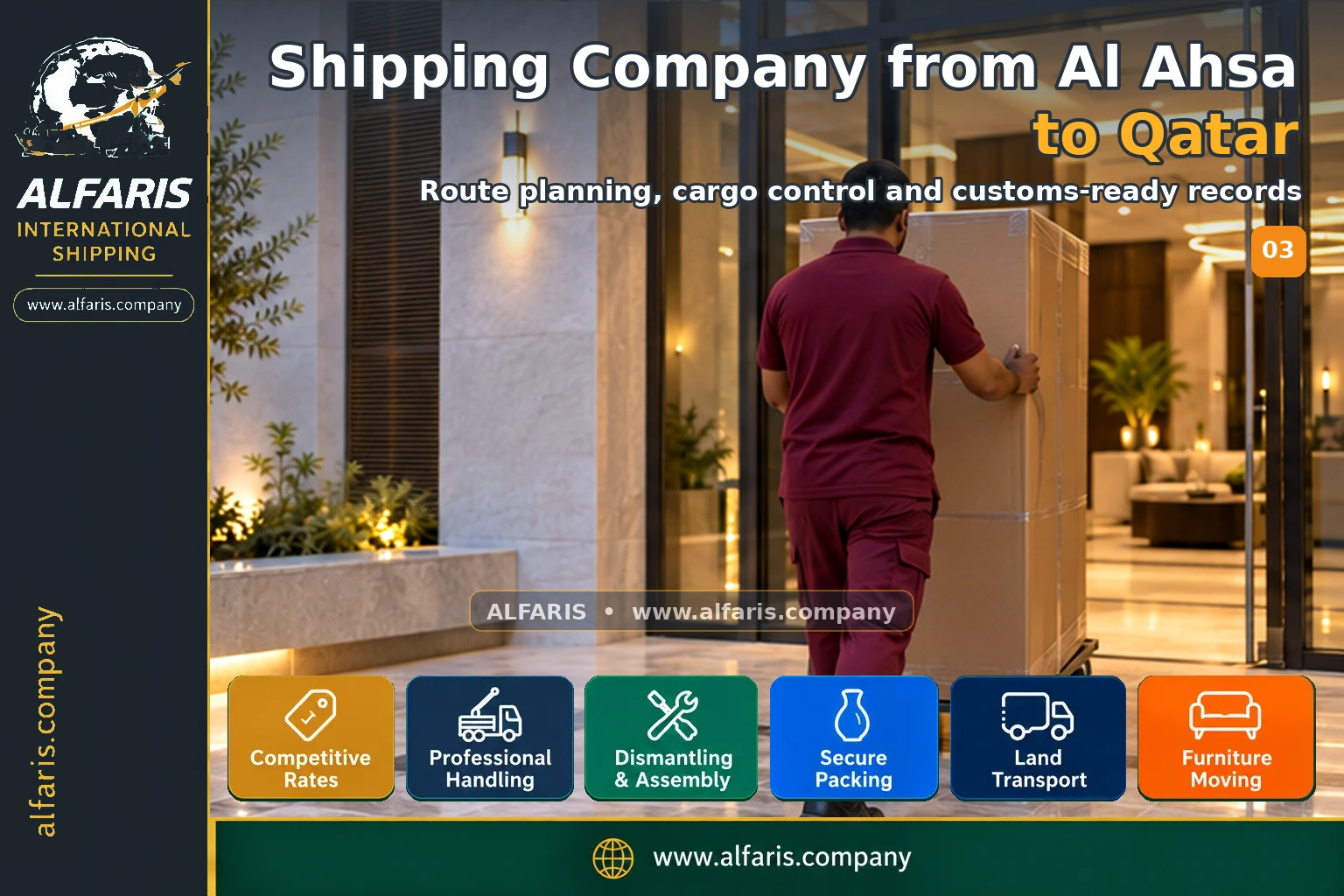 Furniture packaging for shipping to Qatar