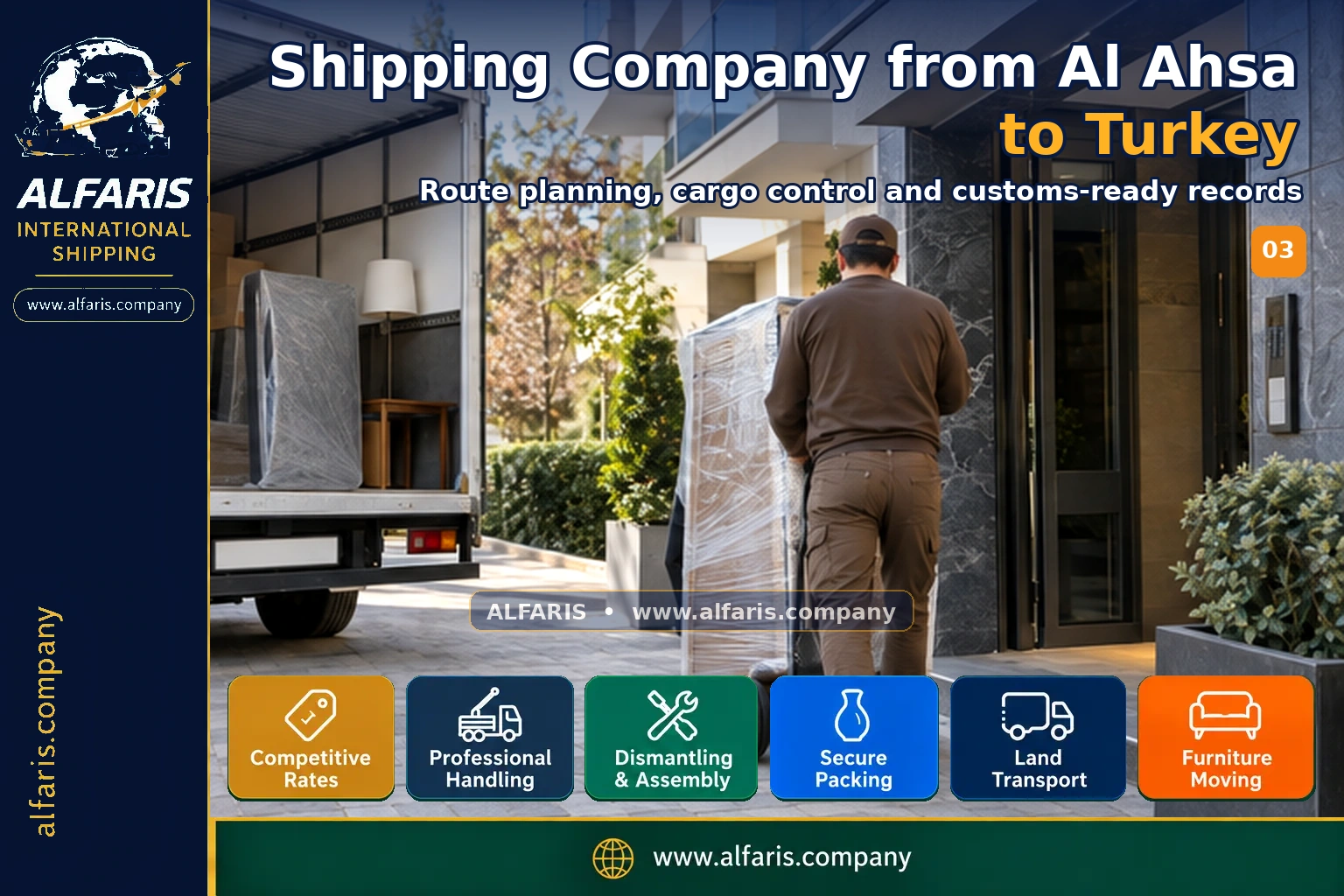 Furniture packaging for shipping to Turkey