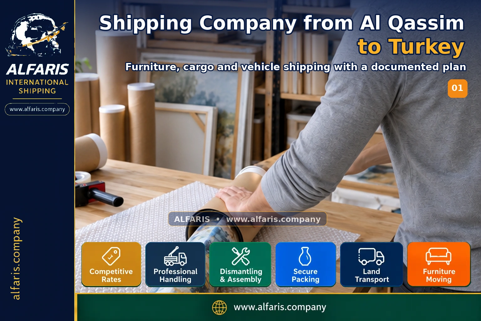Shipping from al qassim to turkey — service overview