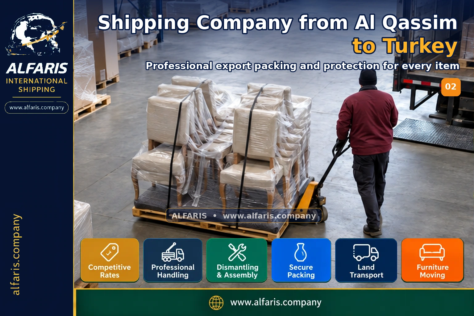 The shipping route from Al Qassim to Turkey is via the approved route at the time of implementation or the port of Mersin