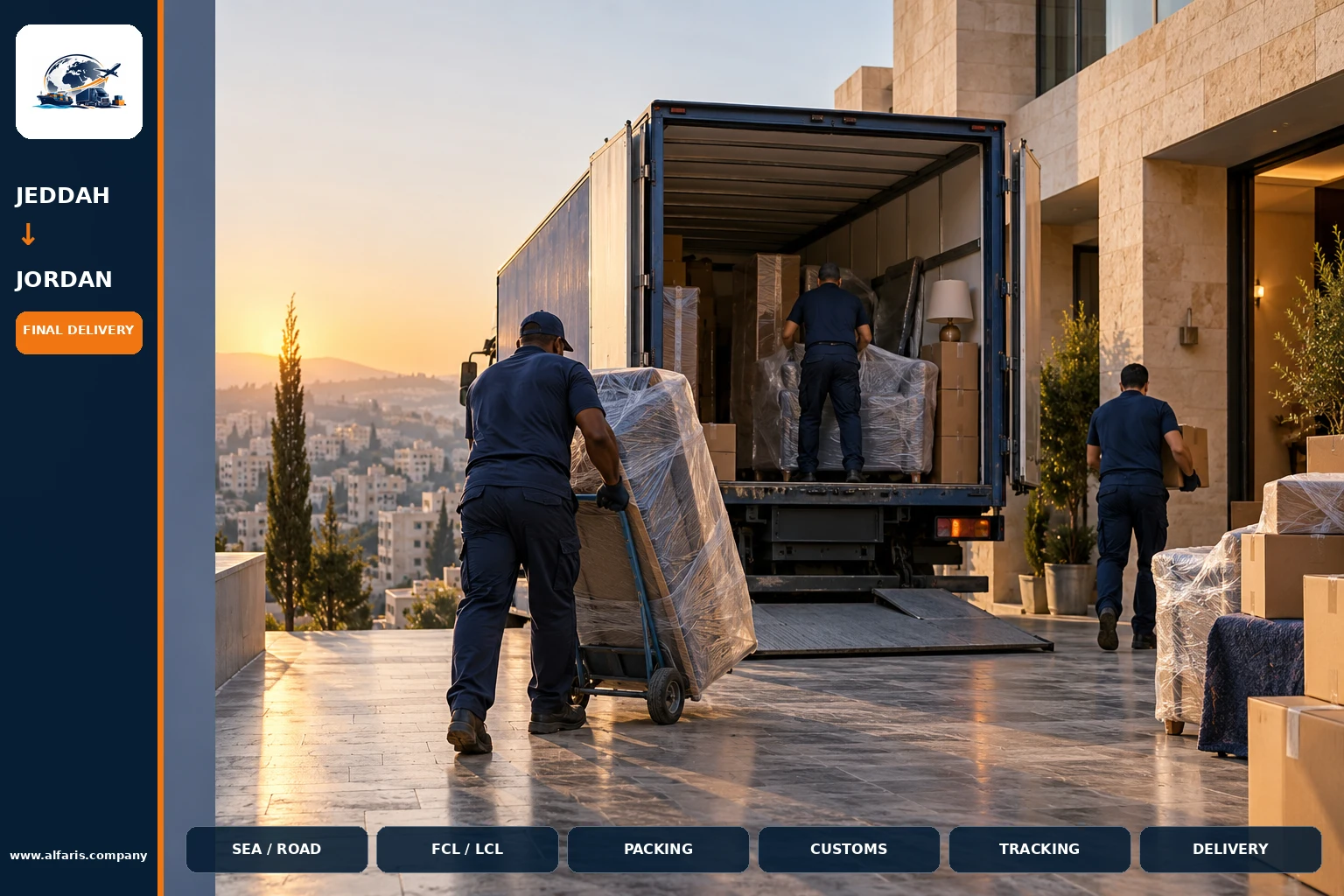 Delivery of shipments in Jordan