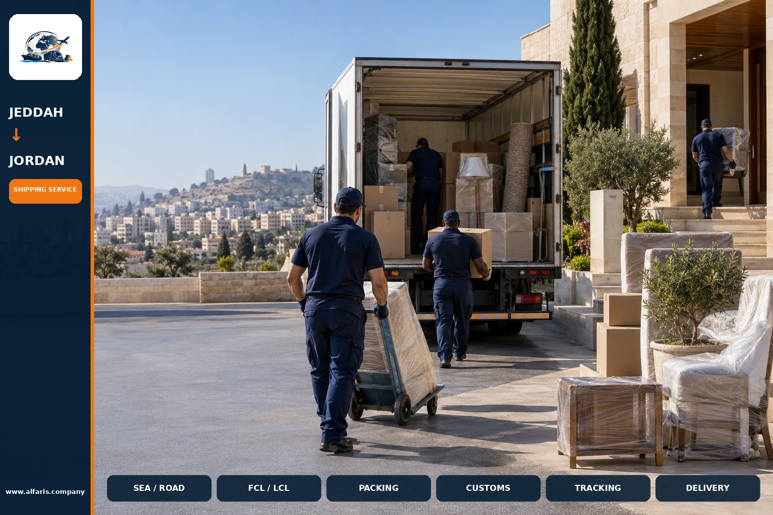 Shipping company from jeddah to jordan — service overview
