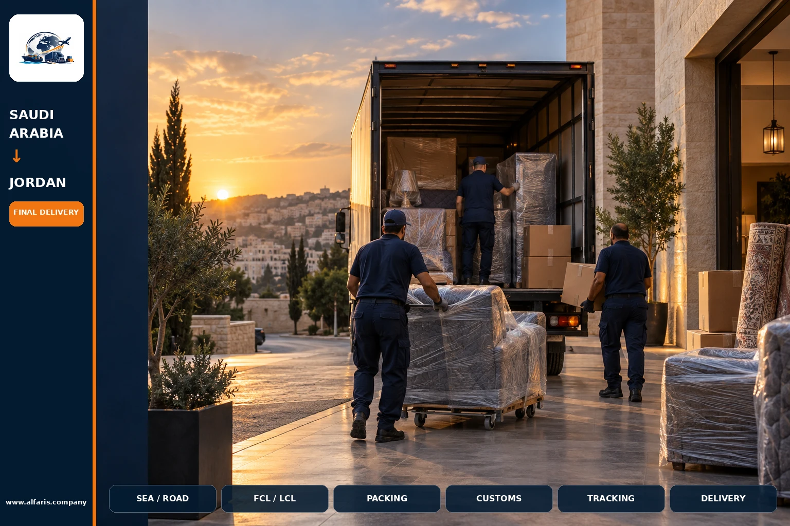 Delivery of shipments in Jordan
