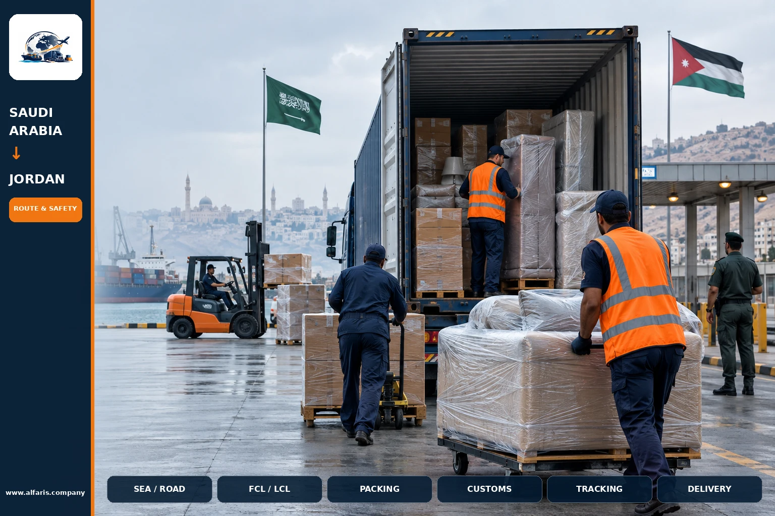 Furniture packaging for shipping to Jordan
