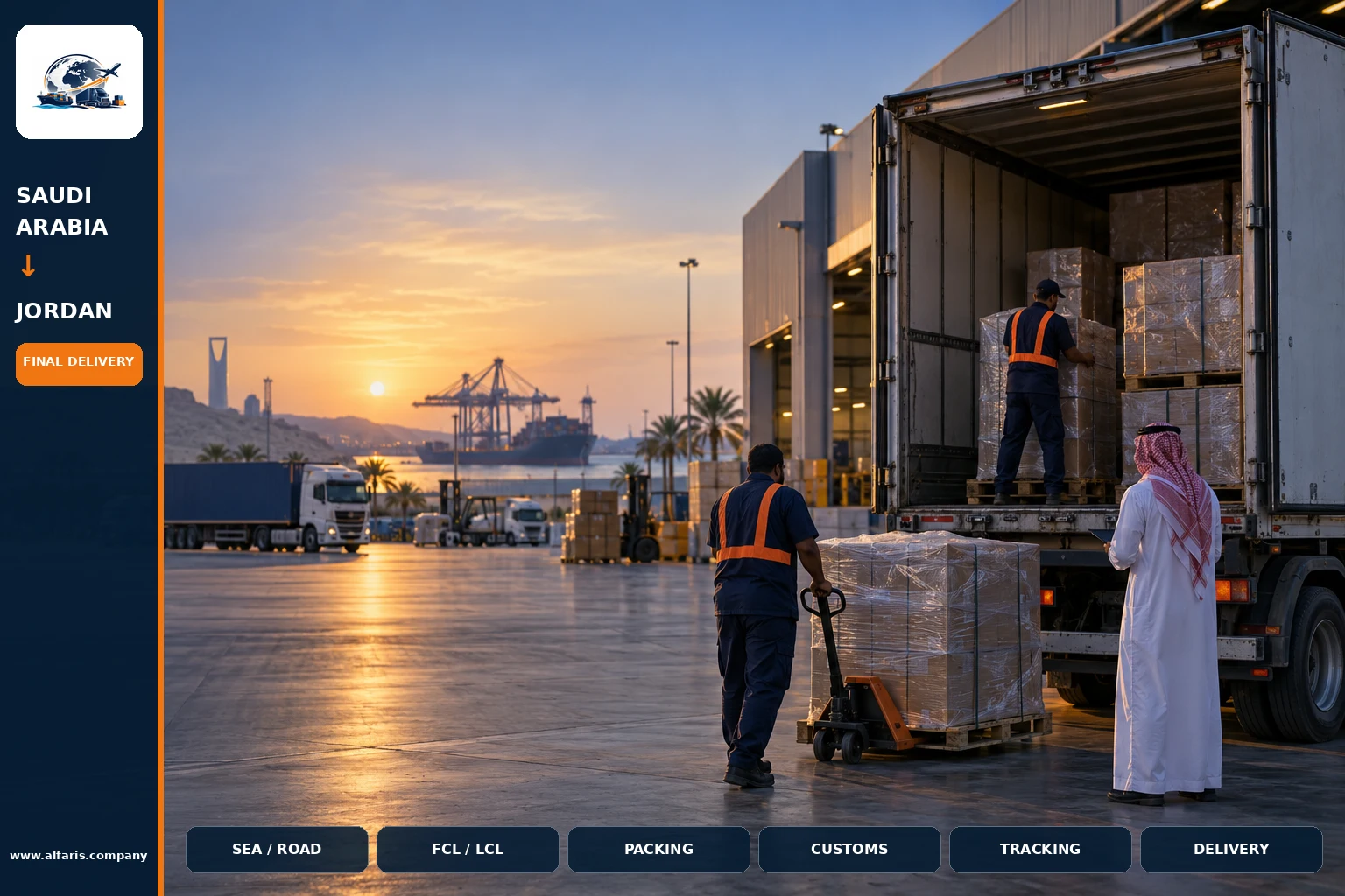 Delivery of shipments in Jordan