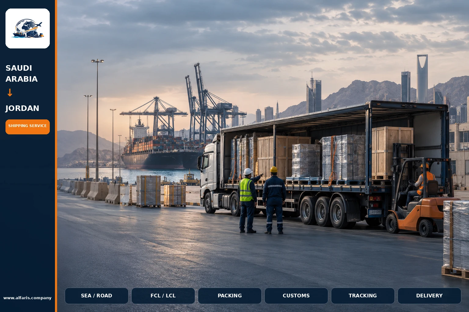 Shipping routes from saudi arabia to jordan — service overview
