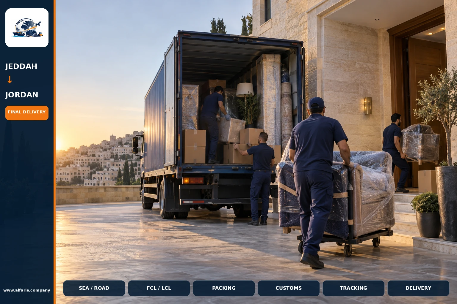 Delivery of shipments in Jordan