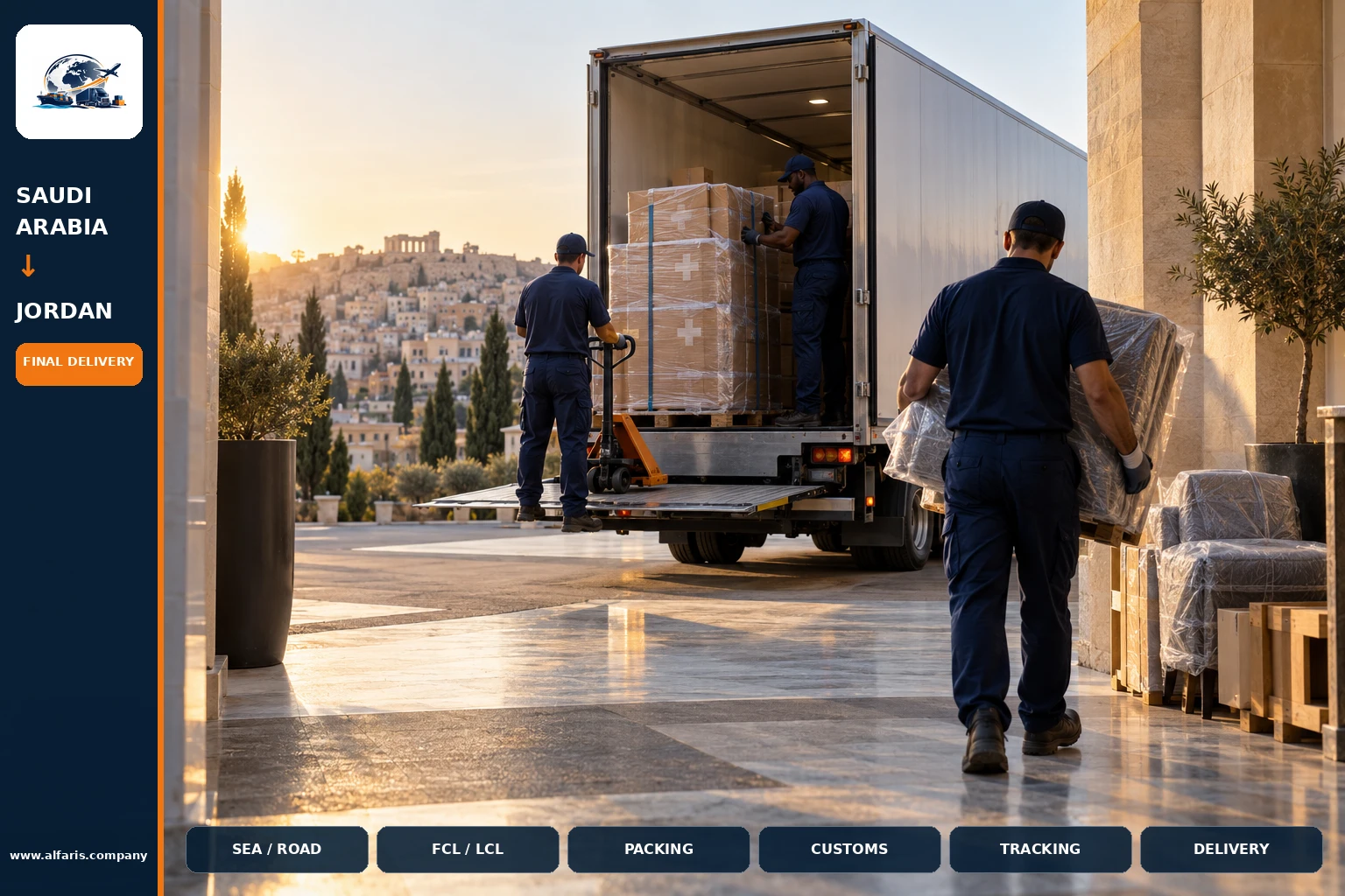 Delivery of shipments in Jordan