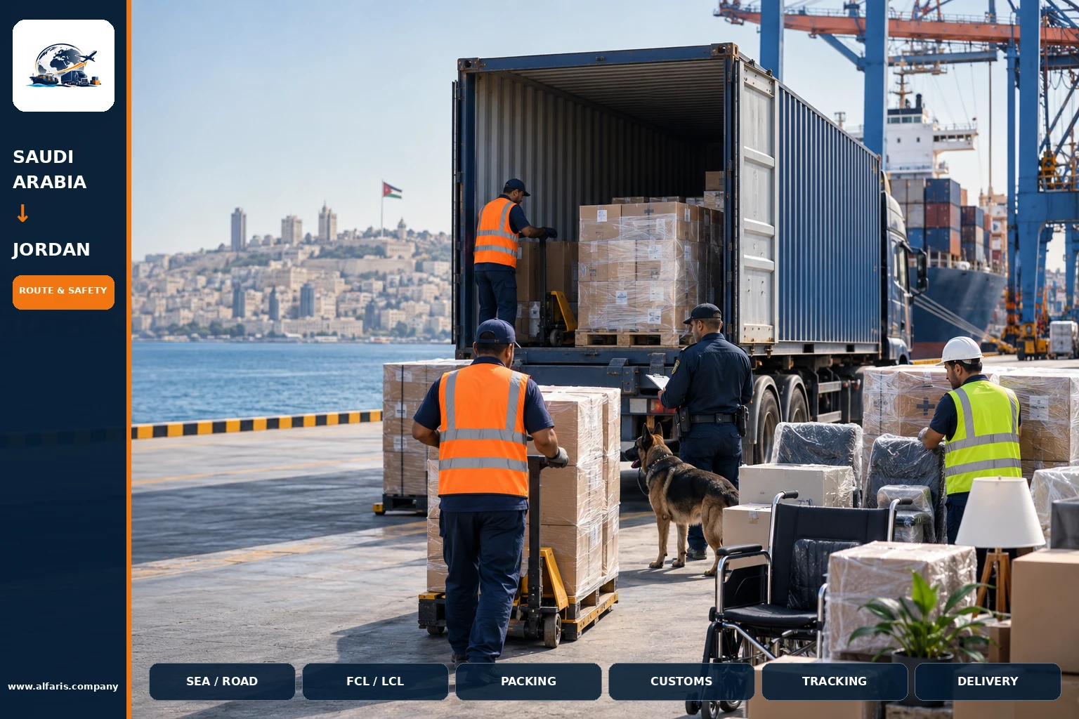 Furniture packaging for shipping to Jordan