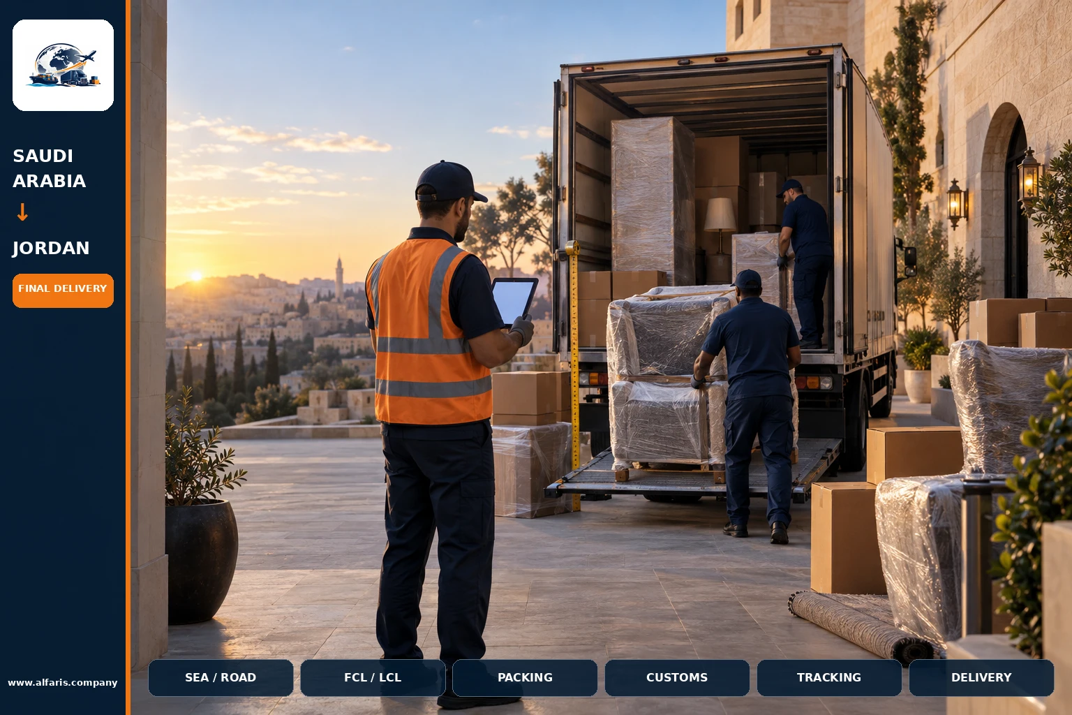 Delivery of shipments in Jordan