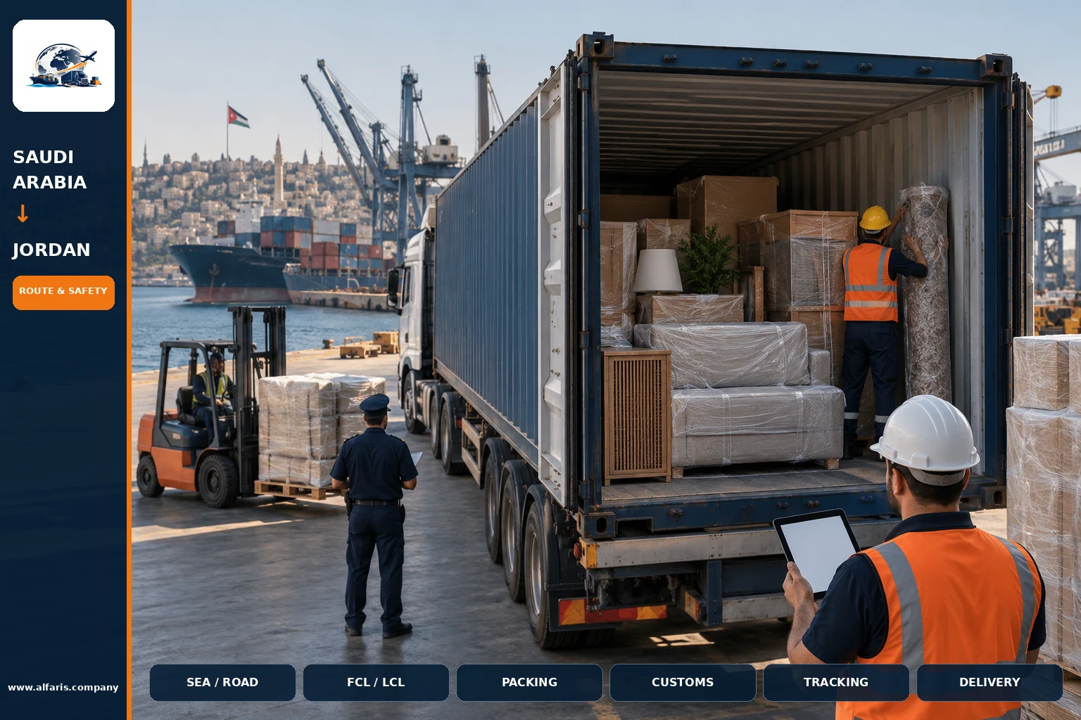 Furniture packaging for shipping to Jordan