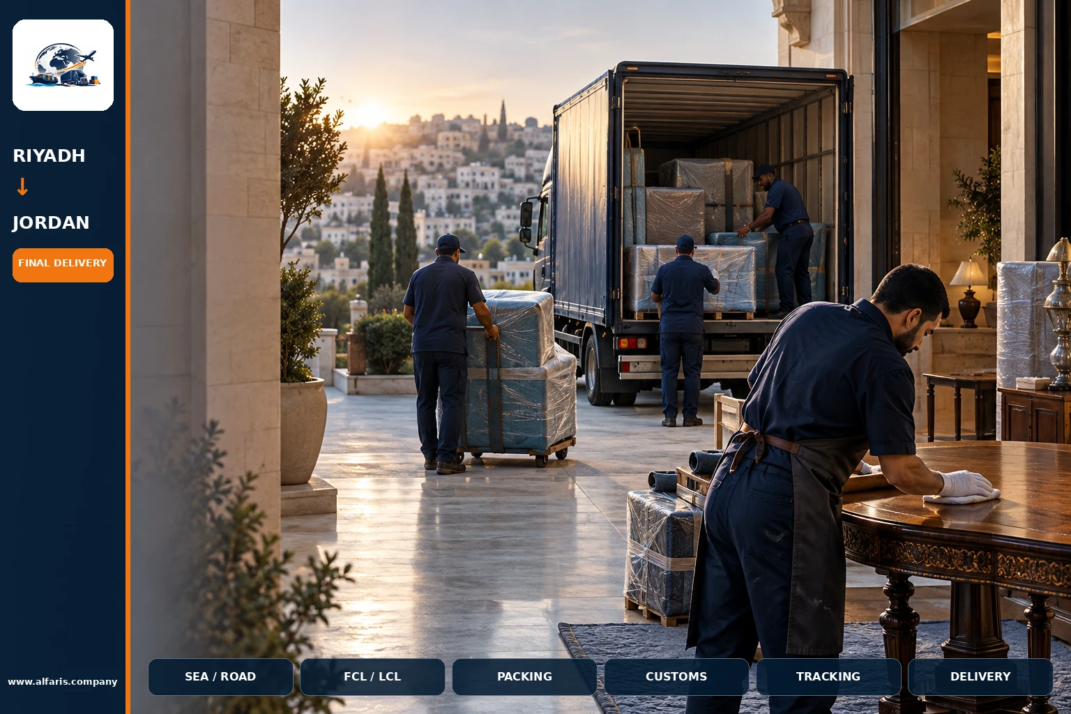 Delivery of shipments in Jordan