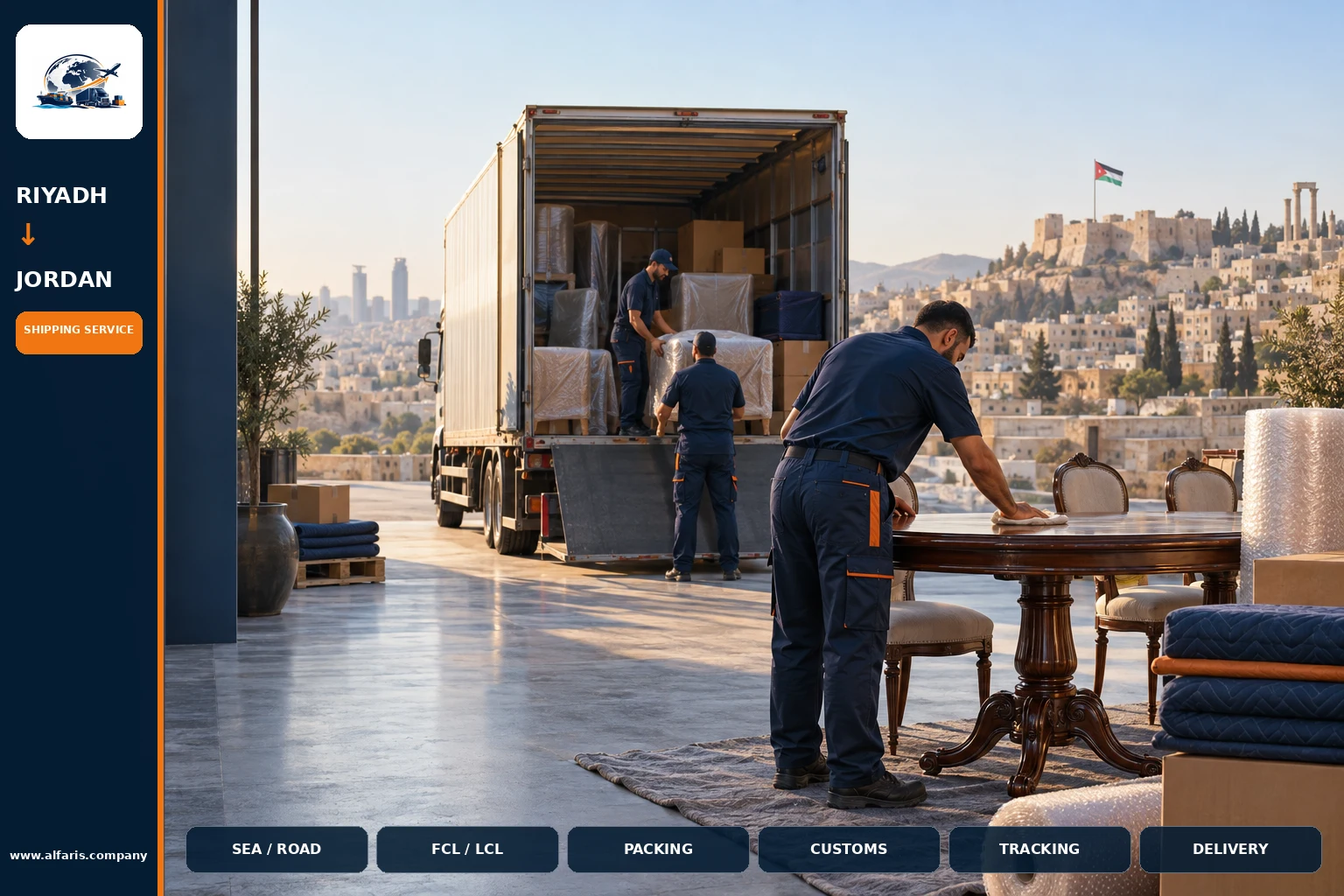 Shipping from riyadh to jordan — service overview