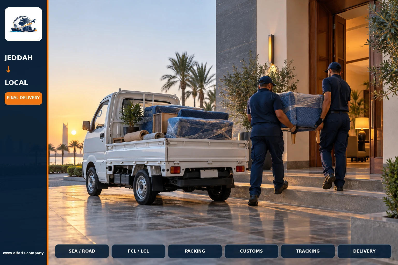 small truck furniture moving in Jeddah - completed handover