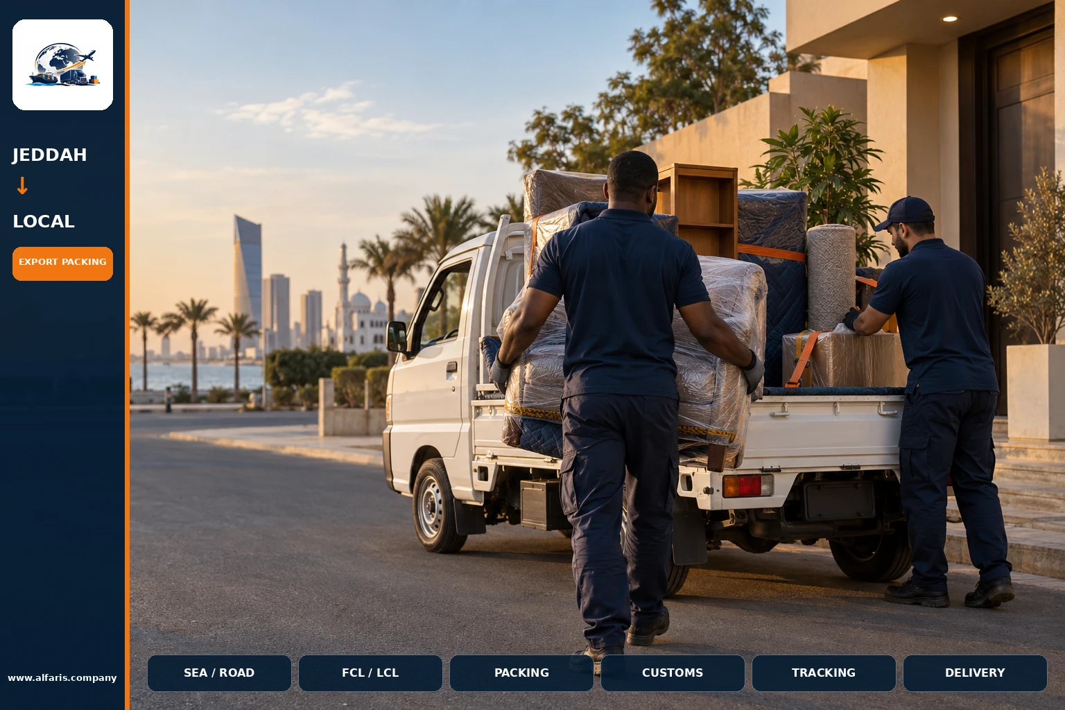 small truck furniture moving in Jeddah - careful handling