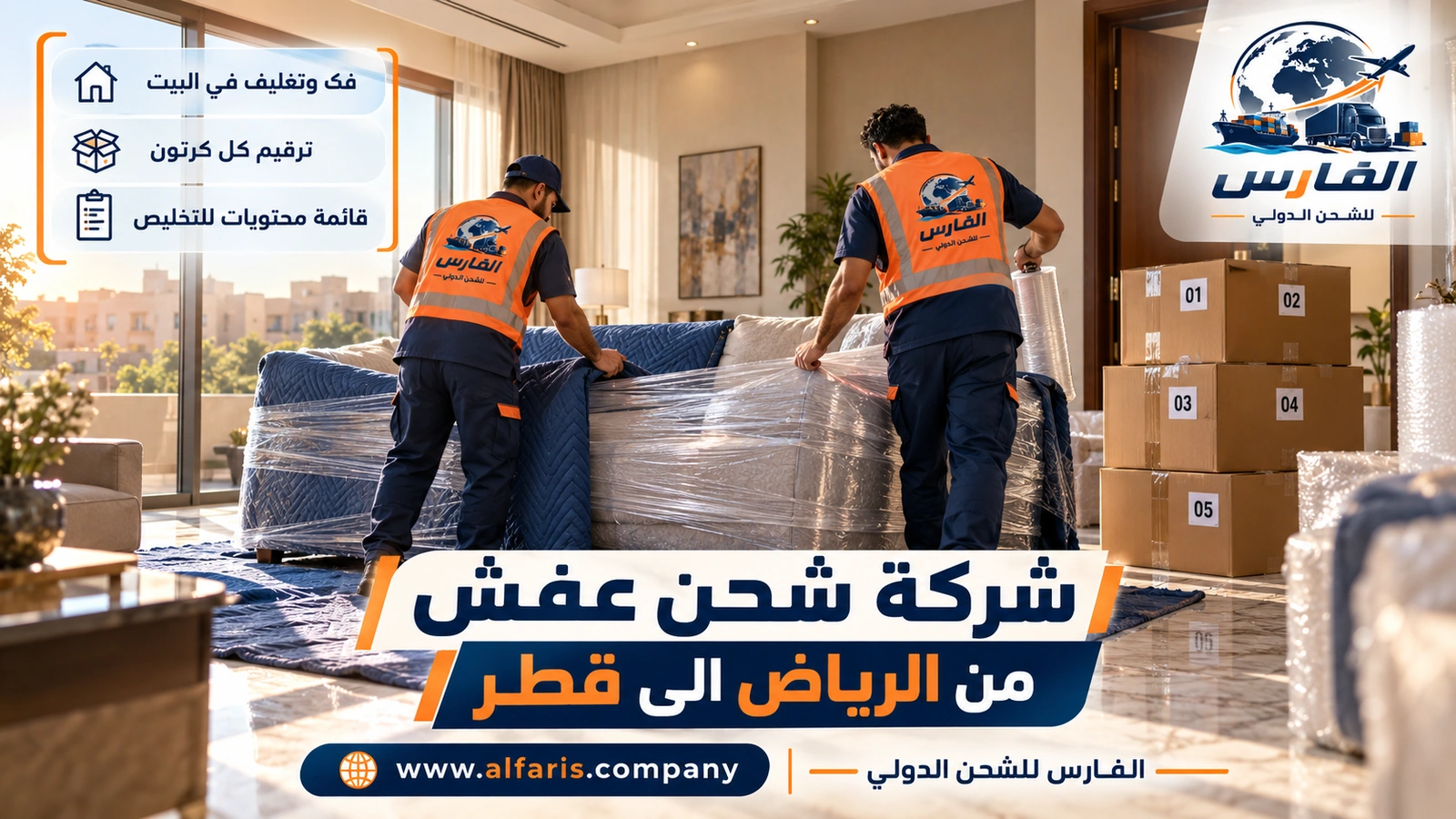 الاستلام والتغليف في الرياض — تغليف الكنب في شقة بالرياض مع شركة شحن عفش من الرياض الى قطر